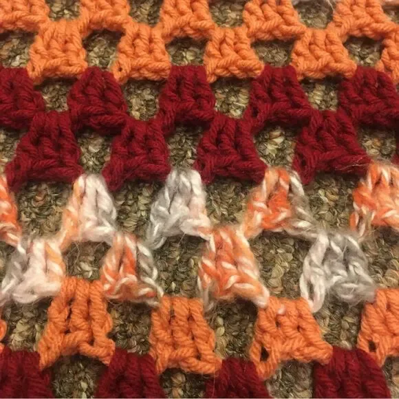 Vintage Hand Crocheted 3D Ruffle Edge Afghan - Picture 4 of 6